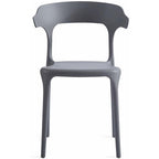Modern Stackable Plastic Dining Chair Set of 4 Cloud White, No Assembly Needed Indoor Outdoor Patio Bistro Chairs for Cafe Restaurant Kitchen Home Use, Sturdy Weatherproof Armless Side Chairs