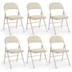 CASAVERN 4-Pack Folding Chairs with PU Leather Padded Seat and Back, Stackable Portable Dining Chairs for Home, Office, Conference, Wedding, Party, Patio & Garden