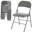 CASAVERN 4-Pack Folding Chairs with PU Leather Padded Seat and Back, Stackable Portable Dining Chairs for Home, Office, Conference, Wedding, Party, Patio & Garden