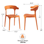 Modern Stackable Plastic Dining Chair Set of 4 Cloud White, No Assembly Needed Indoor Outdoor Patio Bistro Chairs for Cafe Restaurant Kitchen Home Use, Sturdy Weatherproof Armless Side Chairs