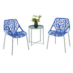 Modern Dining Chairs Set Plastic Saping Birch Chairs Stackable Chairs Set for Living Room/Kitchen/Office (6, White)