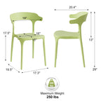 Modern Stackable Plastic Dining Chair Set of 4 Cloud White, No Assembly Needed Indoor Outdoor Patio Bistro Chairs for Cafe Restaurant Kitchen Home Use, Sturdy Weatherproof Armless Side Chairs