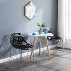 Modern Dining Chairs Set Plastic Saping Birch Chairs Stackable Chairs Set for Living Room/Kitchen/Office (6, White)
