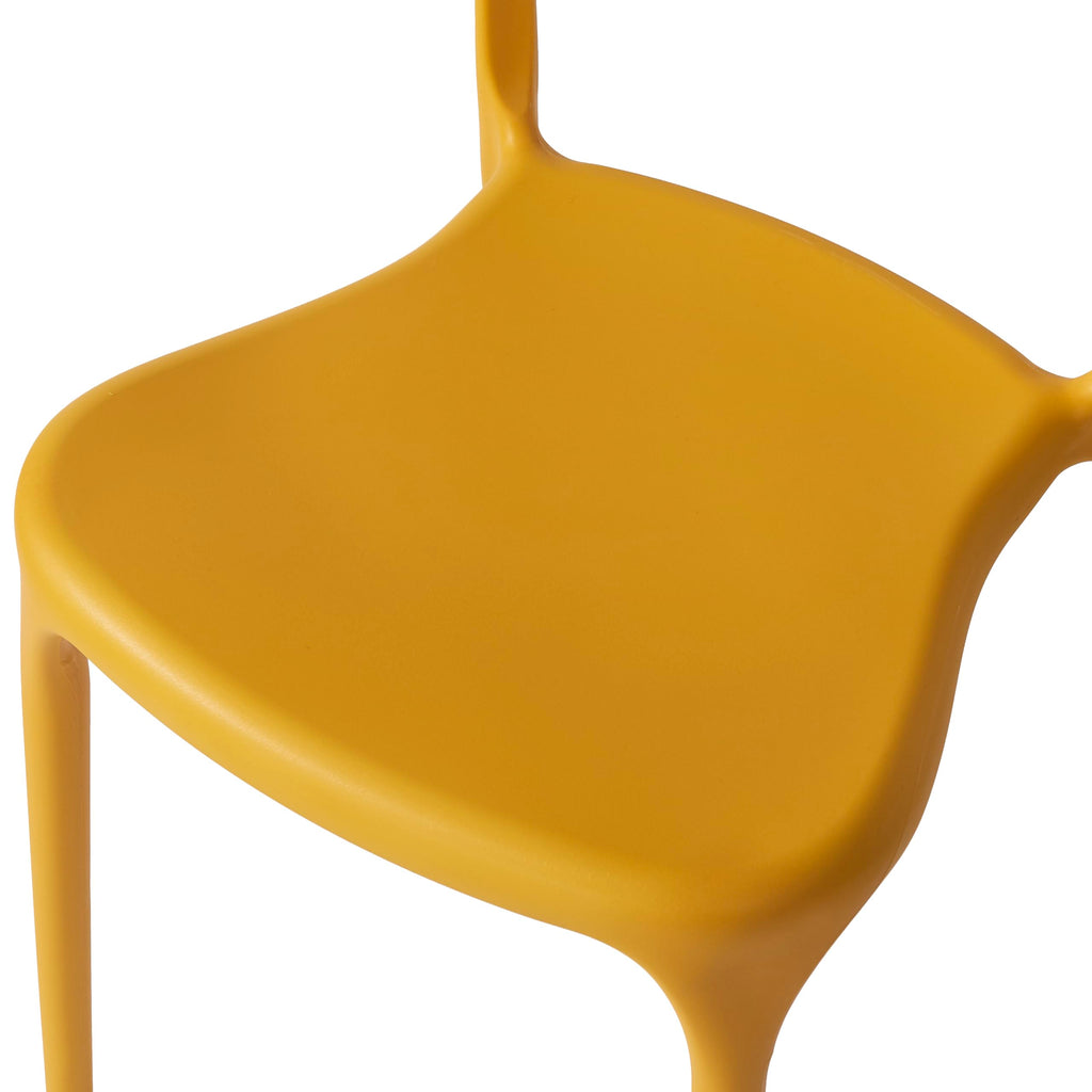 Modern Stackable Plastic Dining Chair Set of 4 Cloud White, No Assembly Needed Indoor Outdoor Patio Bistro Chairs for Cafe Restaurant Kitchen Home Use, Sturdy Weatherproof Armless Side Chairs