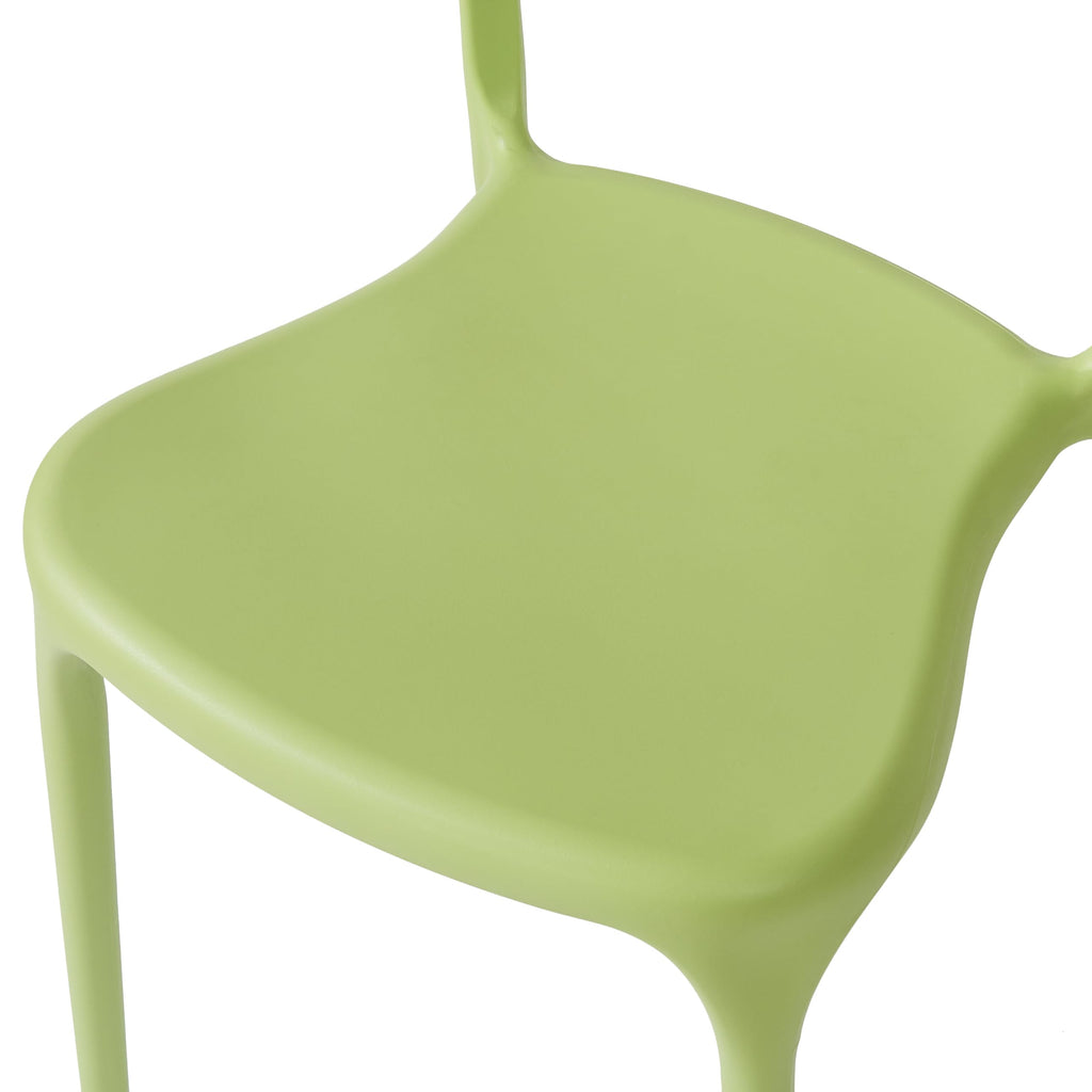 Modern Stackable Plastic Dining Chair Set of 4 Cloud White, No Assembly Needed Indoor Outdoor Patio Bistro Chairs for Cafe Restaurant Kitchen Home Use, Sturdy Weatherproof Armless Side Chairs