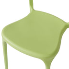 Modern Stackable Plastic Dining Chair Set of 4 Cloud White, No Assembly Needed Indoor Outdoor Patio Bistro Chairs for Cafe Restaurant Kitchen Home Use, Sturdy Weatherproof Armless Side Chairs