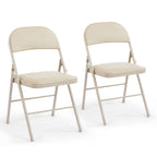 CASAVERN 4-Pack Folding Chairs with PU Leather Padded Seat and Back, Stackable Portable Dining Chairs for Home, Office, Conference, Wedding, Party, Patio & Garden