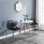 Modern Dining Chairs Set Plastic Saping Birch Chairs Stackable Chairs Set for Living Room/Kitchen/Office (6, White)