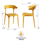 Modern Stackable Plastic Dining Chair Set of 4 Cloud White, No Assembly Needed Indoor Outdoor Patio Bistro Chairs for Cafe Restaurant Kitchen Home Use, Sturdy Weatherproof Armless Side Chairs