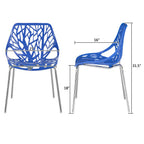 Modern Dining Chairs Set Plastic Saping Birch Chairs Stackable Chairs Set for Living Room/Kitchen/Office (6, White)