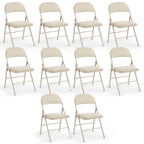 CASAVERN 4-Pack Folding Chairs with PU Leather Padded Seat and Back, Stackable Portable Dining Chairs for Home, Office, Conference, Wedding, Party, Patio & Garden