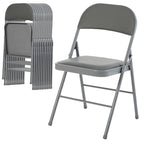 CASAVERN 4-Pack Folding Chairs with PU Leather Padded Seat and Back, Stackable Portable Dining Chairs for Home, Office, Conference, Wedding, Party, Patio & Garden