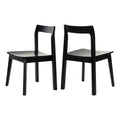 Wooden Dining Room Chairs Set of 2, Farmhouse Wood Kitchen Chair, Mid Century Modern Armless Dining Chair for Living Room, Brown