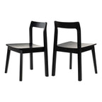 Wooden Dining Room Chairs Set of 2, Farmhouse Wood Kitchen Chair, Mid Century Modern Armless Dining Chair for Living Room, Brown