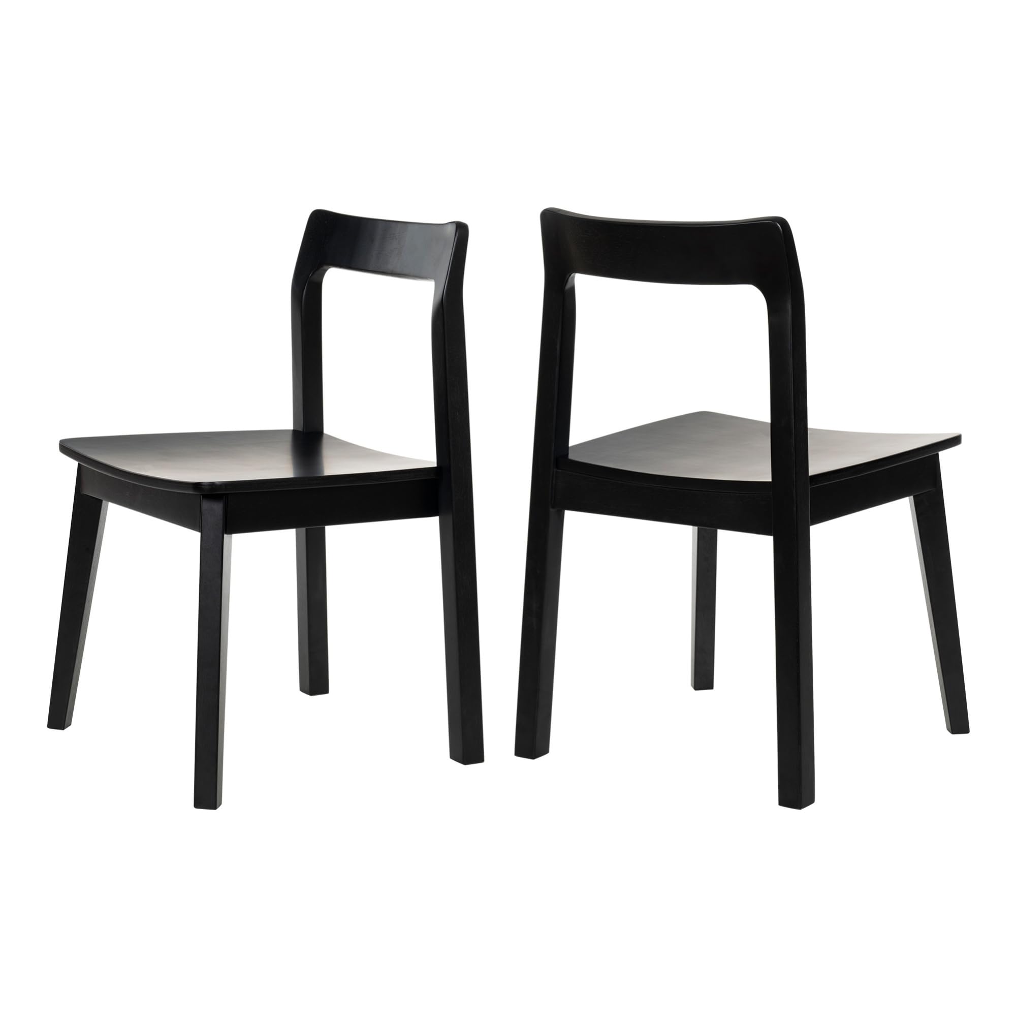 Wooden Dining Room Chairs Set of 2, Farmhouse Wood Kitchen Chair, Mid Century Modern Armless Dining Chair for Living Room, Brown