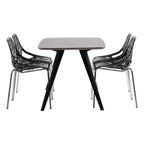 Modern Dining Chairs Set Plastic Saping Birch Chairs Stackable Chairs Set for Living Room/Kitchen/Office (6, White)
