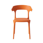 Modern Stackable Plastic Dining Chair Set of 4 Cloud White, No Assembly Needed Indoor Outdoor Patio Bistro Chairs for Cafe Restaurant Kitchen Home Use, Sturdy Weatherproof Armless Side Chairs
