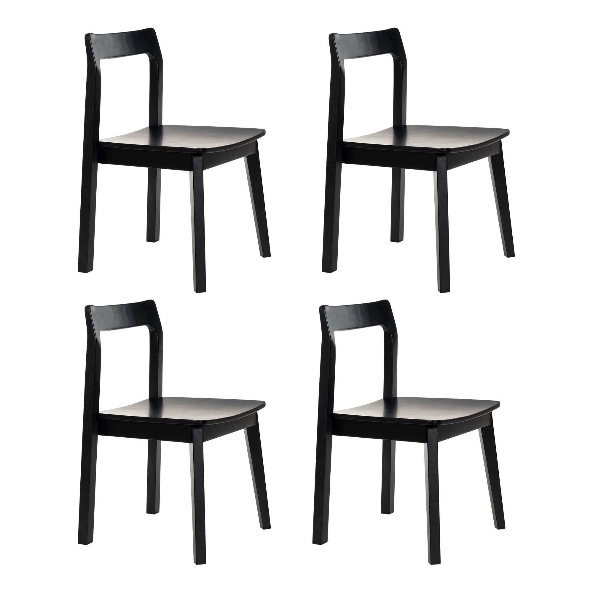 Wooden Dining Room Chairs Set of 2, Farmhouse Wood Kitchen Chair, Mid Century Modern Armless Dining Chair for Living Room, Brown