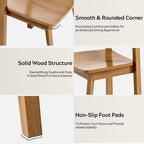 Wooden Dining Room Chairs Set of 2, Farmhouse Wood Kitchen Chair, Mid Century Modern Armless Dining Chair for Living Room, Brown