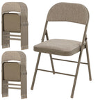 CASAVERN 4-Pack Folding Chairs with PU Leather Padded Seat and Back, Stackable Portable Dining Chairs for Home, Office, Conference, Wedding, Party, Patio & Garden