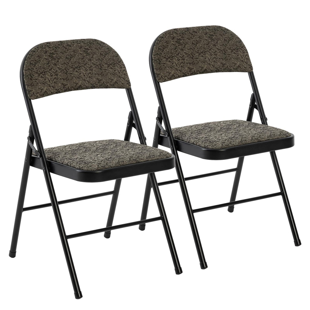 CASAVERN 4-Pack Folding Chairs with PU Leather Padded Seat and Back, Stackable Portable Dining Chairs for Home, Office, Conference, Wedding, Party, Patio & Garden