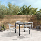 Modern Stackable Plastic Dining Chair Set of 4 Cloud White, No Assembly Needed Indoor Outdoor Patio Bistro Chairs for Cafe Restaurant Kitchen Home Use, Sturdy Weatherproof Armless Side Chairs