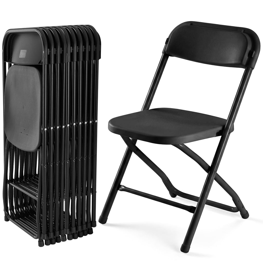 CASAVERN 4-Pack Folding Chairs with PU Leather Padded Seat and Back, Stackable Portable Dining Chairs for Home, Office, Conference, Wedding, Party, Patio & Garden