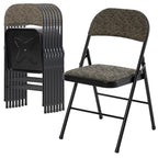 CASAVERN 4-Pack Folding Chairs with PU Leather Padded Seat and Back, Stackable Portable Dining Chairs for Home, Office, Conference, Wedding, Party, Patio & Garden