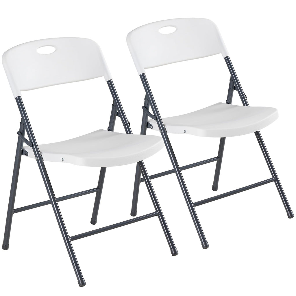 CASAVERN 4-Pack Folding Chairs with PU Leather Padded Seat and Back, Stackable Portable Dining Chairs for Home, Office, Conference, Wedding, Party, Patio & Garden