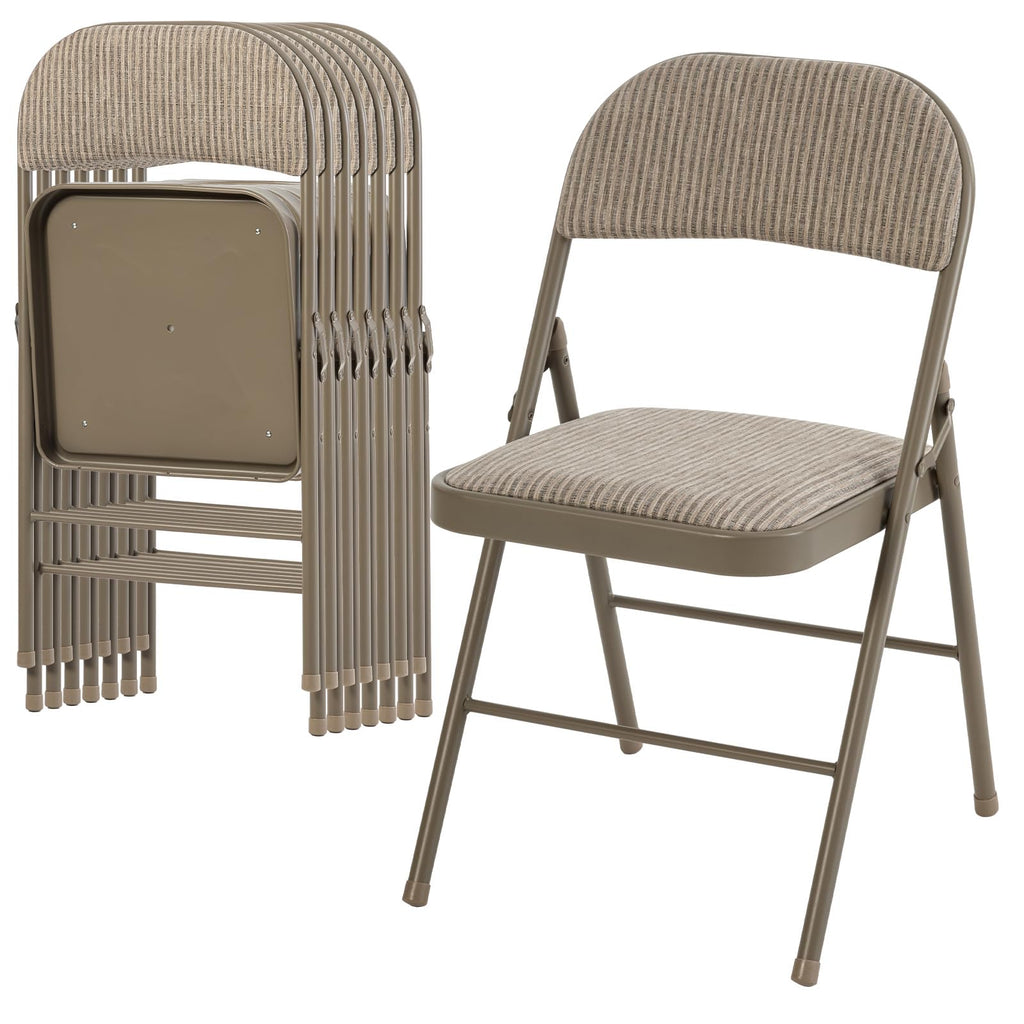 CASAVERN 4-Pack Folding Chairs with PU Leather Padded Seat and Back, Stackable Portable Dining Chairs for Home, Office, Conference, Wedding, Party, Patio & Garden