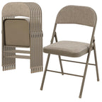 CASAVERN 4-Pack Folding Chairs with PU Leather Padded Seat and Back, Stackable Portable Dining Chairs for Home, Office, Conference, Wedding, Party, Patio & Garden