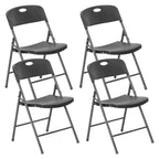 CASAVERN 4-Pack Folding Chairs with PU Leather Padded Seat and Back, Stackable Portable Dining Chairs for Home, Office, Conference, Wedding, Party, Patio & Garden
