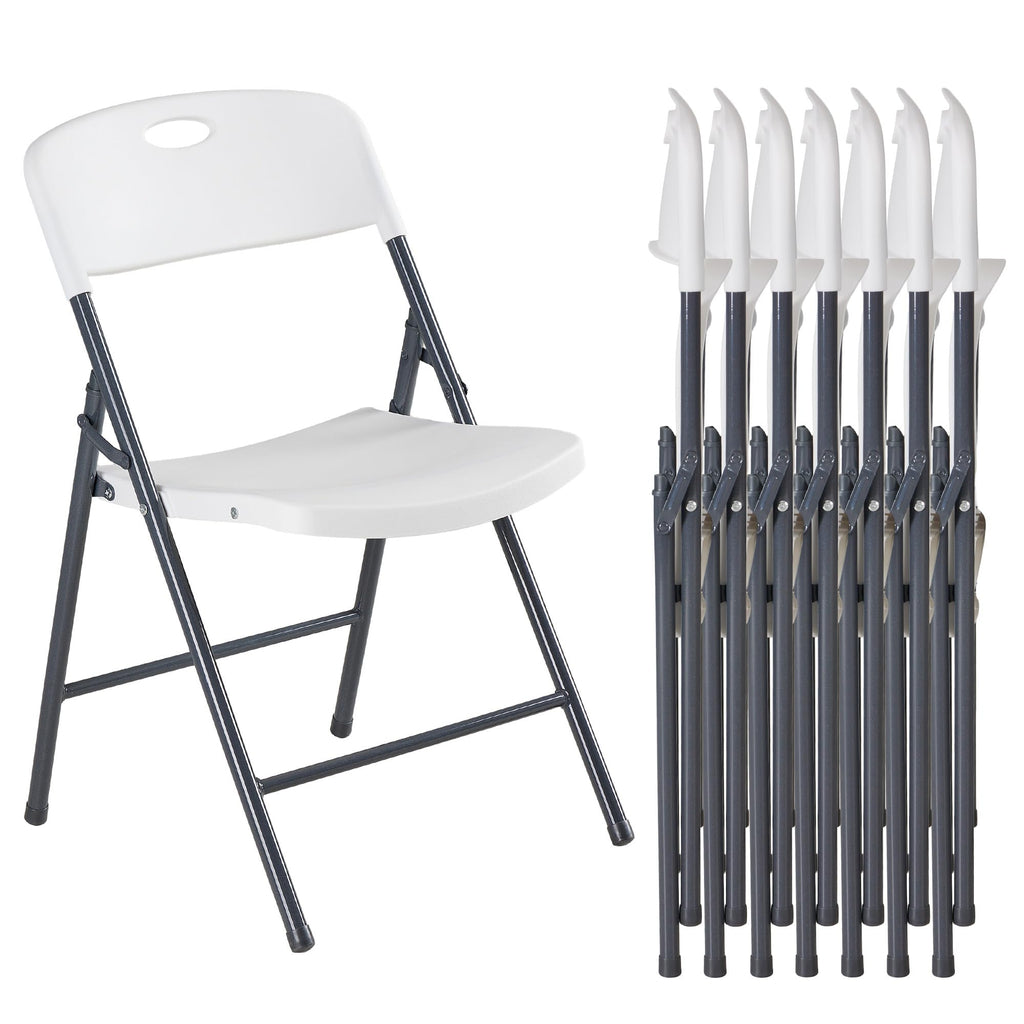 CASAVERN 4-Pack Folding Chairs with PU Leather Padded Seat and Back, Stackable Portable Dining Chairs for Home, Office, Conference, Wedding, Party, Patio & Garden