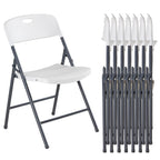 CASAVERN 4-Pack Folding Chairs with PU Leather Padded Seat and Back, Stackable Portable Dining Chairs for Home, Office, Conference, Wedding, Party, Patio & Garden