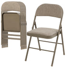 CASAVERN 4-Pack Folding Chairs with PU Leather Padded Seat and Back, Stackable Portable Dining Chairs for Home, Office, Conference, Wedding, Party, Patio & Garden