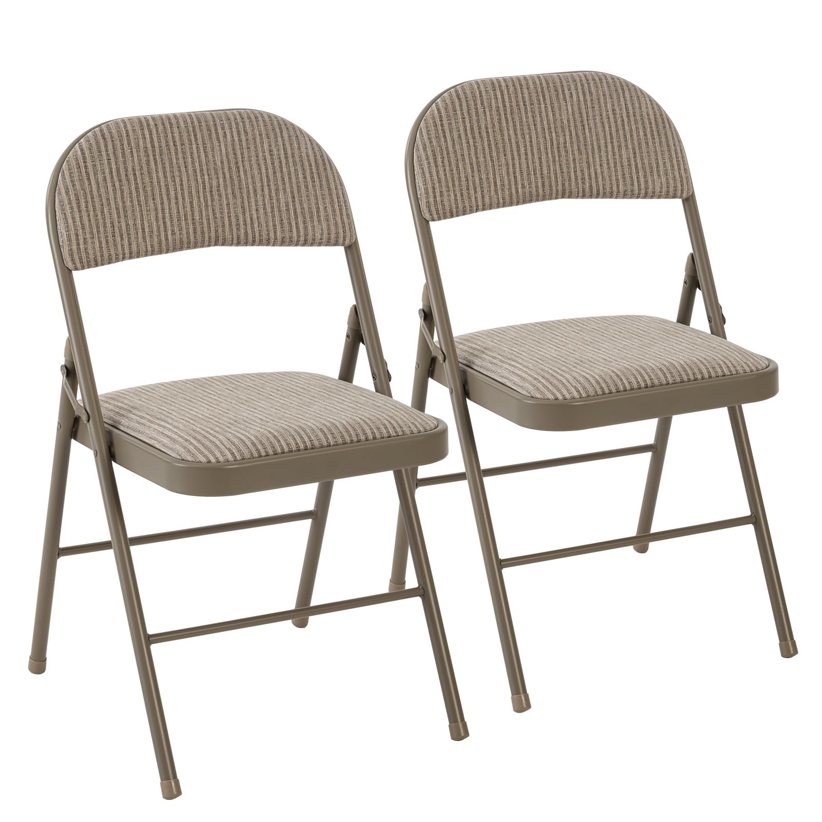 CASAVERN 4-Pack Folding Chairs with PU Leather Padded Seat and Back, Stackable Portable Dining Chairs for Home, Office, Conference, Wedding, Party, Patio & Garden