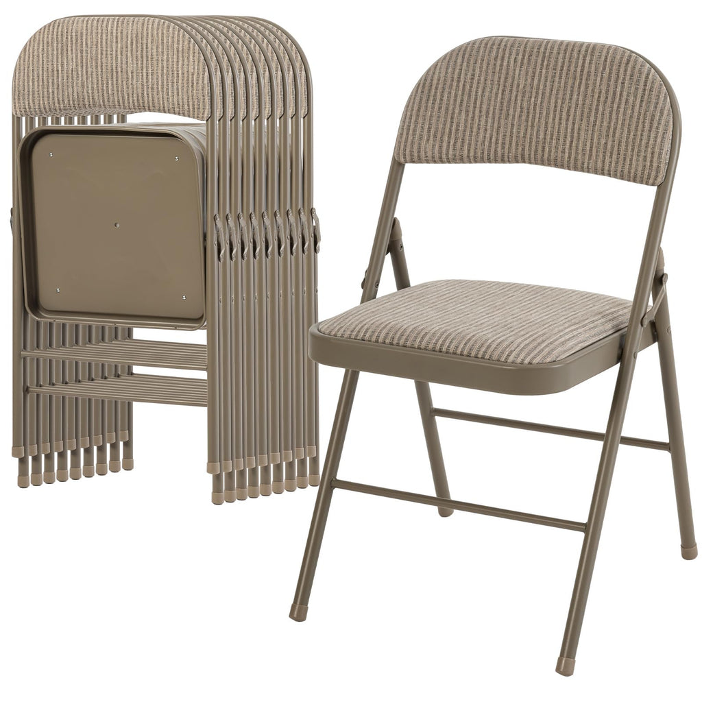 CASAVERN 4-Pack Folding Chairs with PU Leather Padded Seat and Back, Stackable Portable Dining Chairs for Home, Office, Conference, Wedding, Party, Patio & Garden