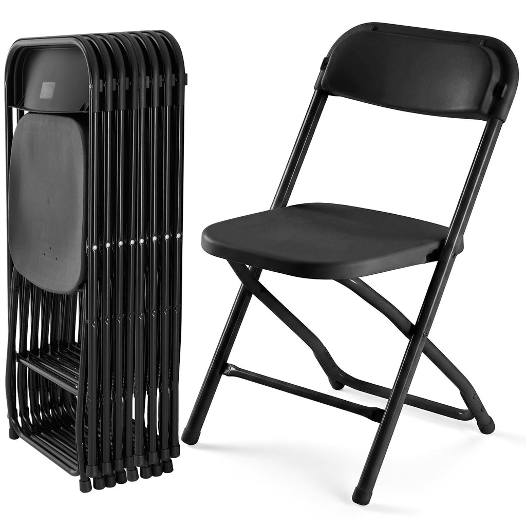 CASAVERN 4-Pack Folding Chairs with PU Leather Padded Seat and Back, Stackable Portable Dining Chairs for Home, Office, Conference, Wedding, Party, Patio & Garden