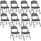 CASAVERN 4-Pack Folding Chairs with PU Leather Padded Seat and Back, Stackable Portable Dining Chairs for Home, Office, Conference, Wedding, Party, Patio & Garden