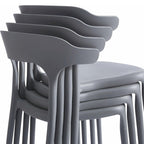 Modern Stackable Plastic Dining Chair Set of 4 Cloud White, No Assembly Needed Indoor Outdoor Patio Bistro Chairs for Cafe Restaurant Kitchen Home Use, Sturdy Weatherproof Armless Side Chairs