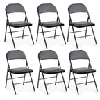 CASAVERN 4-Pack Folding Chairs with PU Leather Padded Seat and Back, Stackable Portable Dining Chairs for Home, Office, Conference, Wedding, Party, Patio & Garden