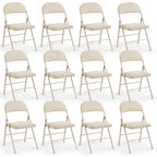 CASAVERN 4-Pack Folding Chairs with PU Leather Padded Seat and Back, Stackable Portable Dining Chairs for Home, Office, Conference, Wedding, Party, Patio & Garden