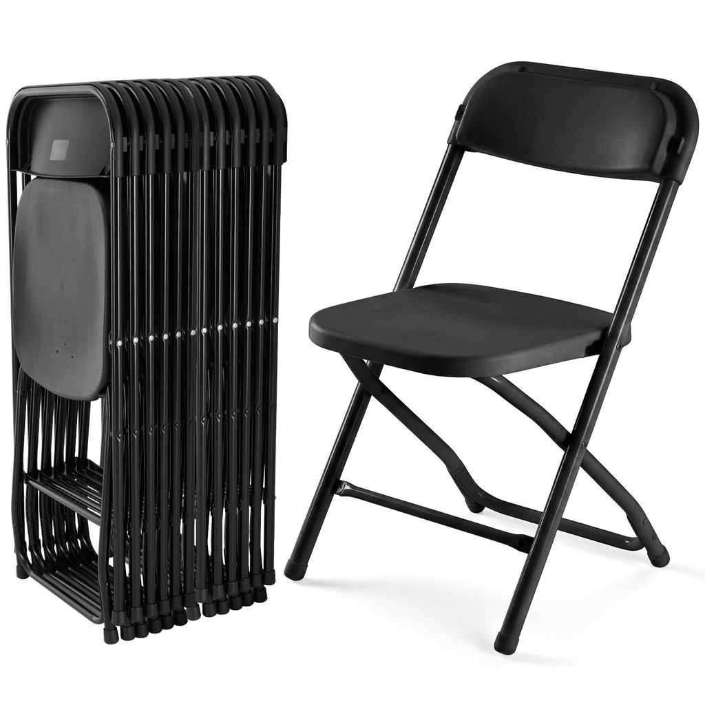 CASAVERN 4-Pack Folding Chairs with PU Leather Padded Seat and Back, Stackable Portable Dining Chairs for Home, Office, Conference, Wedding, Party, Patio & Garden
