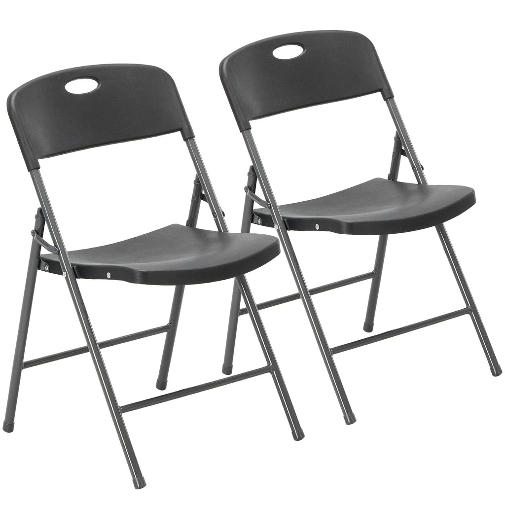 CASAVERN 4-Pack Folding Chairs with PU Leather Padded Seat and Back, Stackable Portable Dining Chairs for Home, Office, Conference, Wedding, Party, Patio & Garden