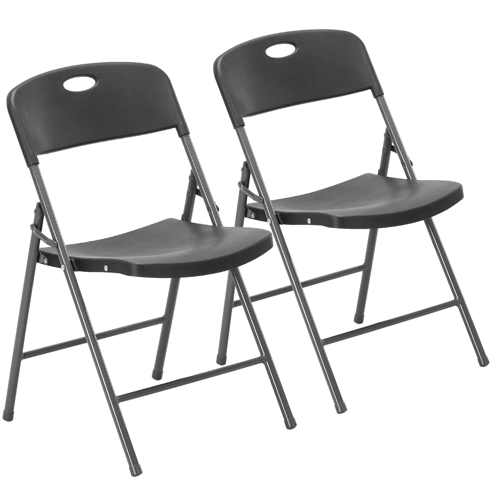 CASAVERN 4-Pack Folding Chairs with PU Leather Padded Seat and Back, Stackable Portable Dining Chairs for Home, Office, Conference, Wedding, Party, Patio & Garden