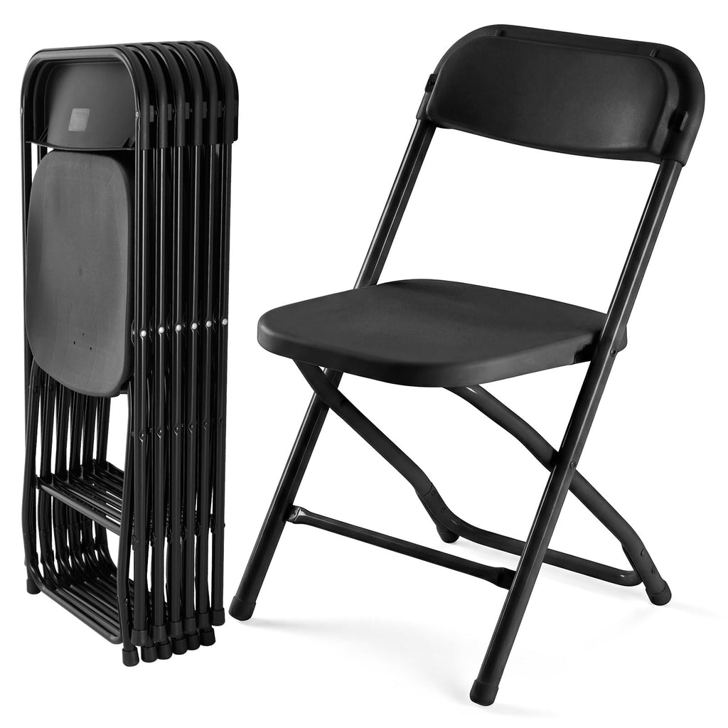 CASAVERN 4-Pack Folding Chairs with PU Leather Padded Seat and Back, Stackable Portable Dining Chairs for Home, Office, Conference, Wedding, Party, Patio & Garden