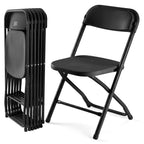 CASAVERN 4-Pack Folding Chairs with PU Leather Padded Seat and Back, Stackable Portable Dining Chairs for Home, Office, Conference, Wedding, Party, Patio & Garden