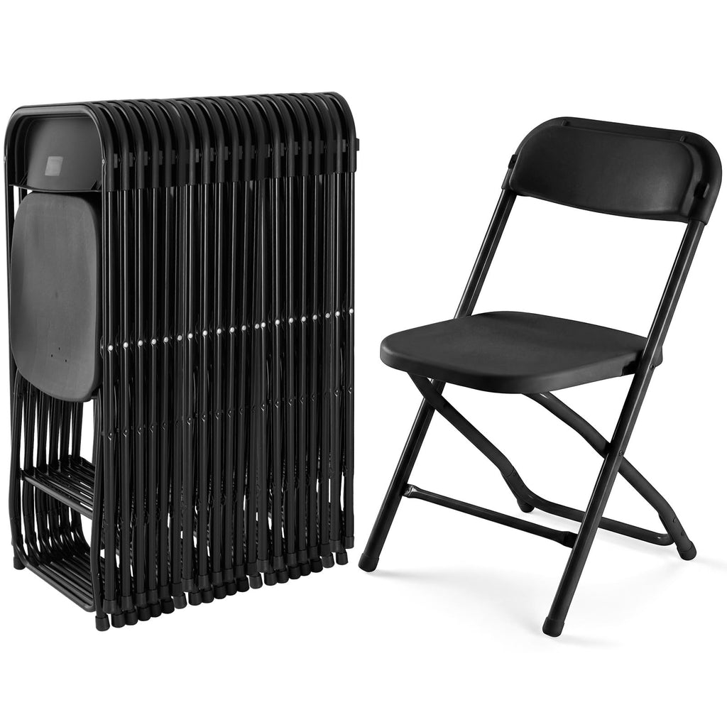 CASAVERN 4-Pack Folding Chairs with PU Leather Padded Seat and Back, Stackable Portable Dining Chairs for Home, Office, Conference, Wedding, Party, Patio & Garden