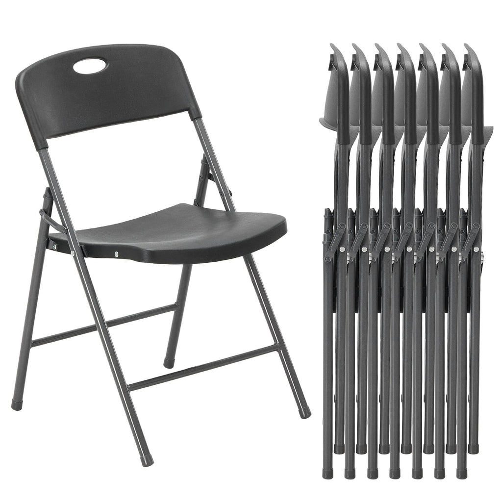 CASAVERN 4-Pack Folding Chairs with PU Leather Padded Seat and Back, Stackable Portable Dining Chairs for Home, Office, Conference, Wedding, Party, Patio & Garden
