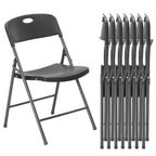 CASAVERN 4-Pack Folding Chairs with PU Leather Padded Seat and Back, Stackable Portable Dining Chairs for Home, Office, Conference, Wedding, Party, Patio & Garden